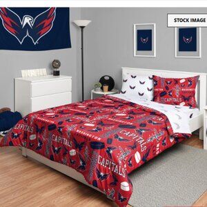 NHL Washington Capitals  Unisex-Adult NHL Team Logo Bed in a Bag Comforter, Set